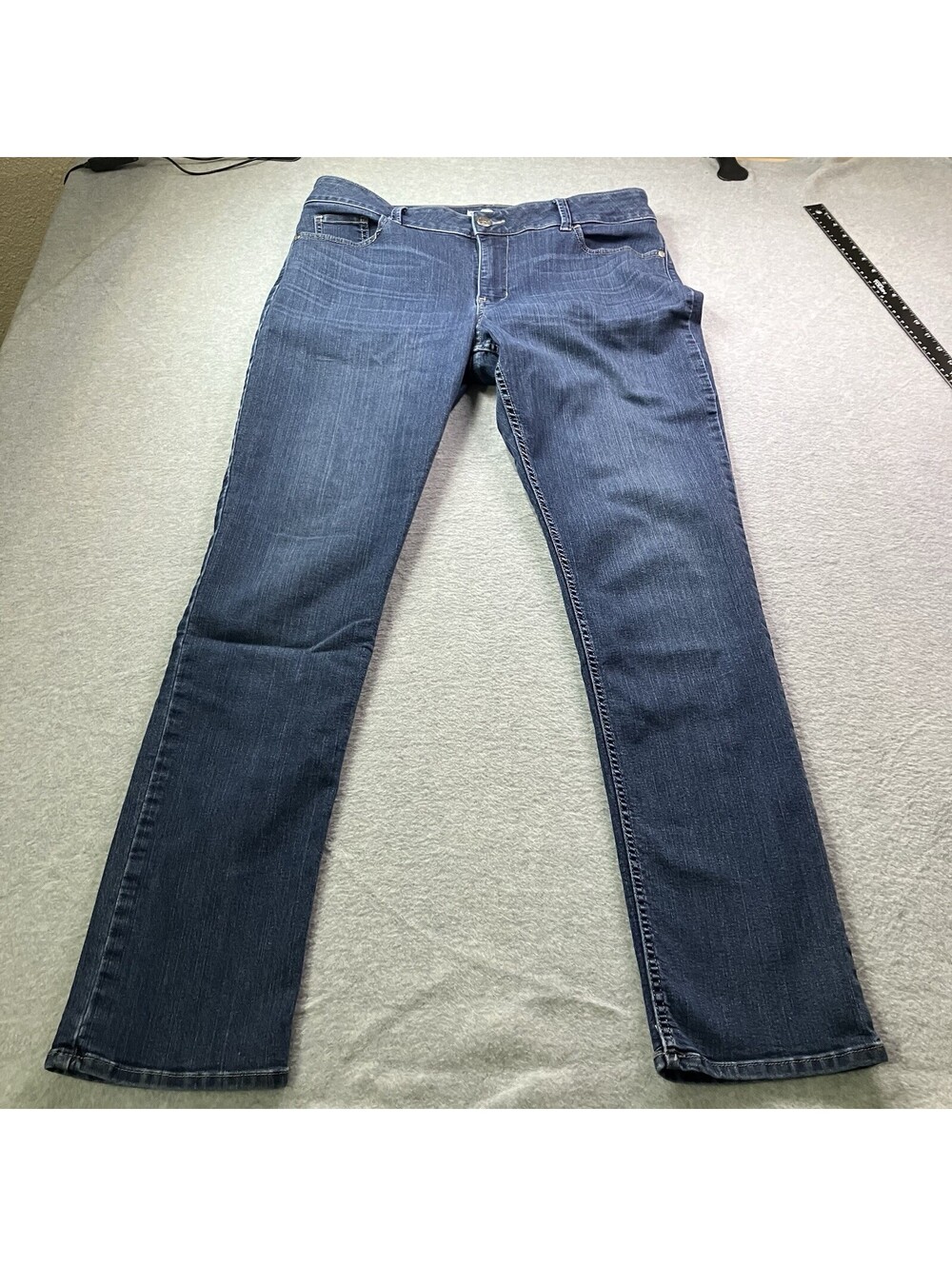 Riders By Lee Womens Curvy Fit Midrise Skinny Jeans Blue Denim Stretch 14M